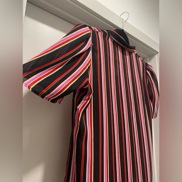 Vintage Pure Class by Francine Browner Multicolor Vertical Stripe Blouse Top - Picture 6 of 7